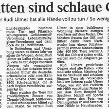 Zeitungsartikel "Alte Ratten sind schlaue Gegner" - Rudi Ulmer Schädlingsbekämpfung